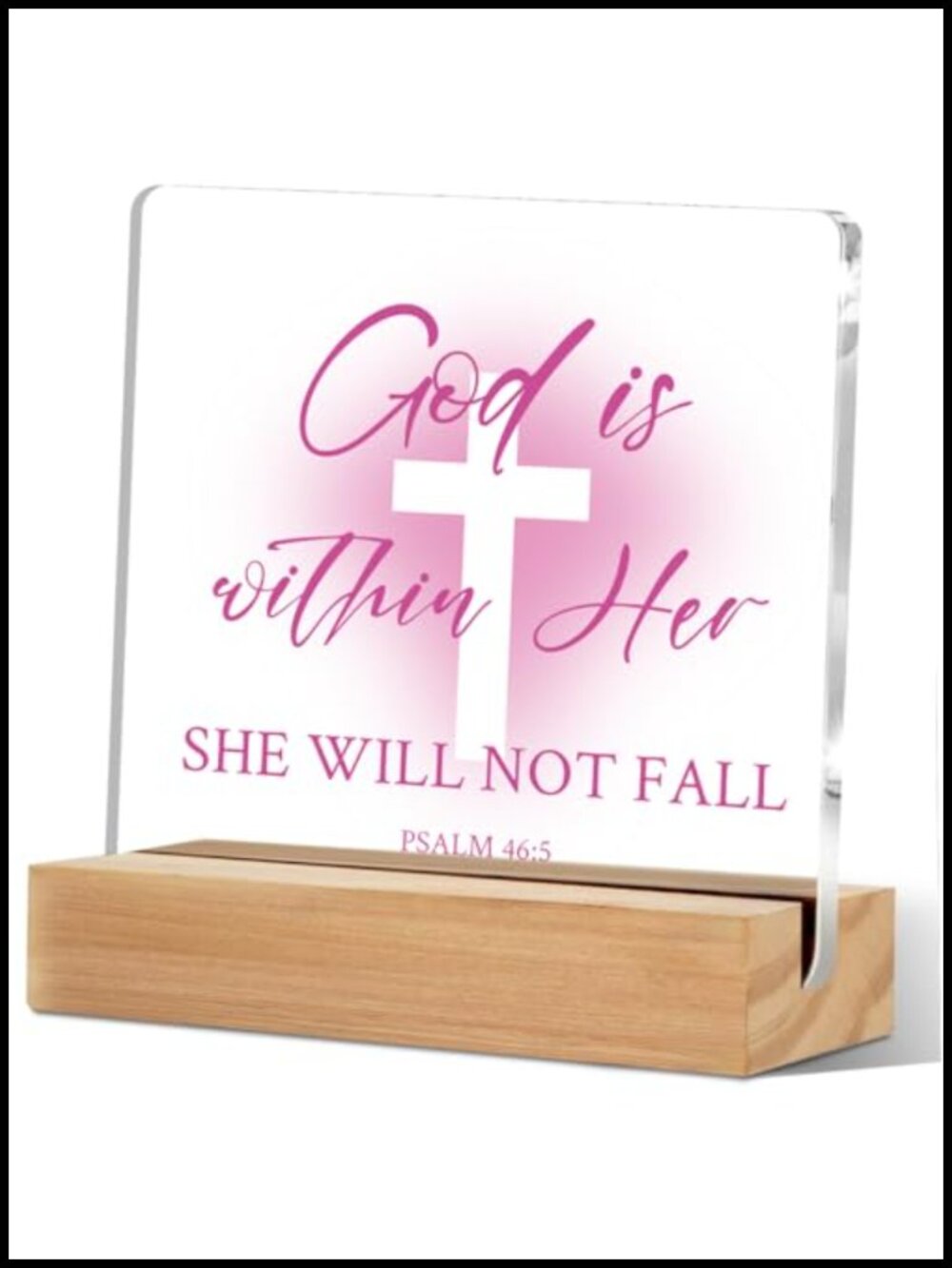 Acrylic Bible Verse Desk Decor - Religious Gift for Women, Christian Home Accent